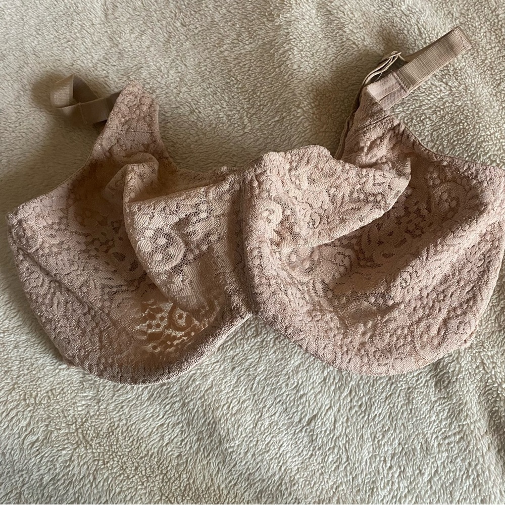Wacoal Bra 34DDD Halo Lace Tan Brown Underwire Seamless